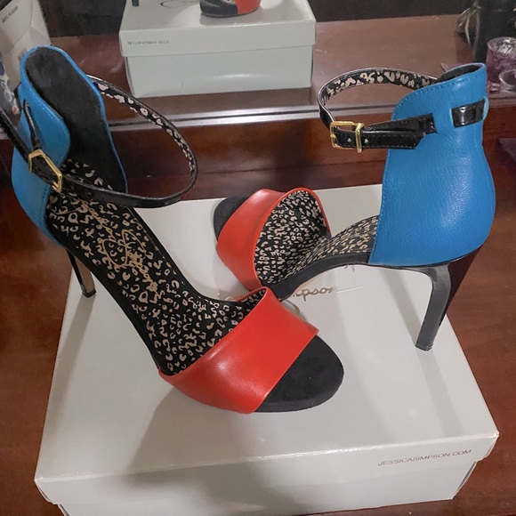 jessica simpson multi colored heels